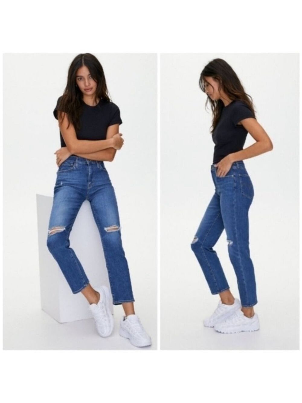 LEVI’S 724 High Rise Straight Crop Jeans in New York Brawl Medium Wash